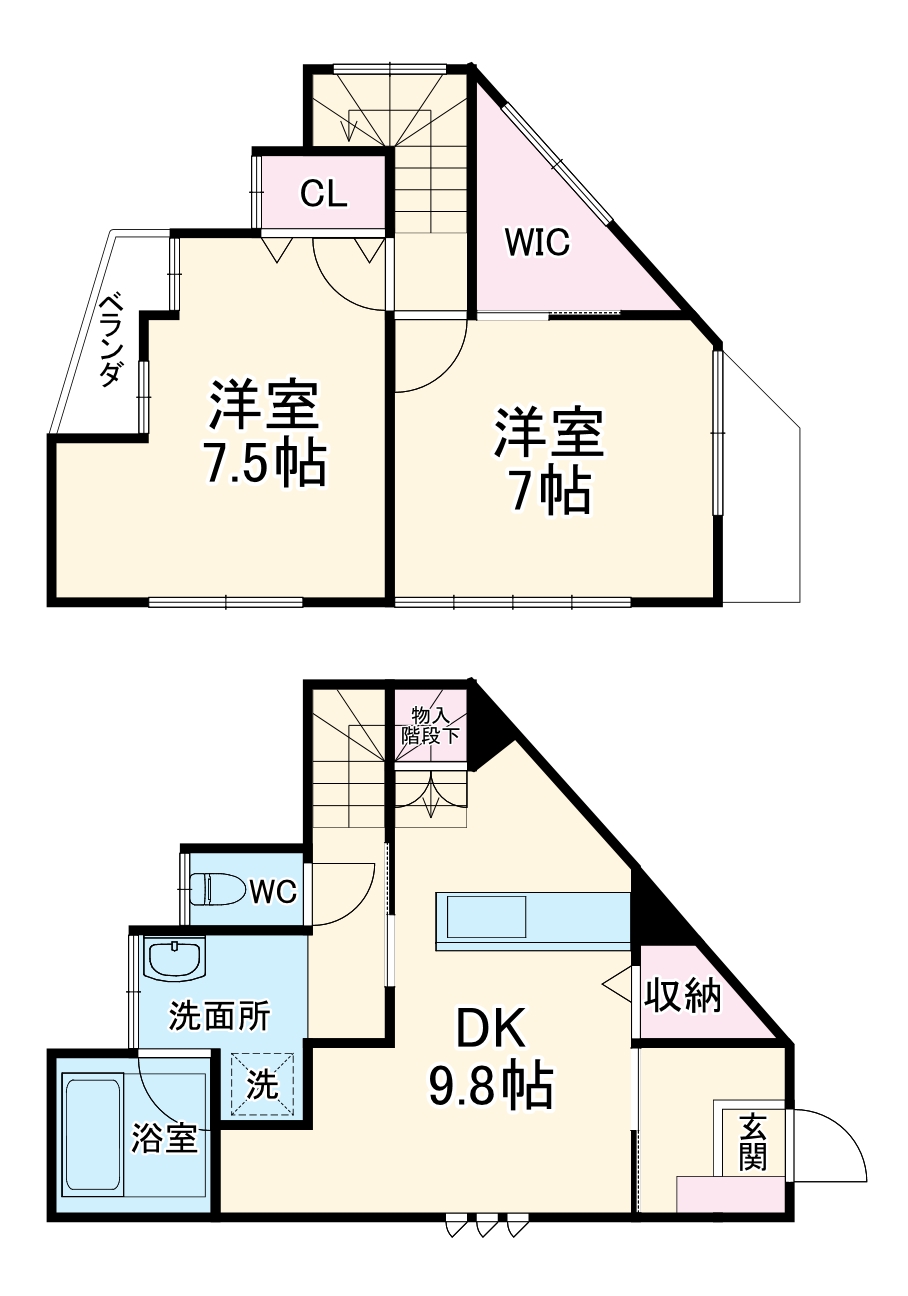 亀井野戸建の間取り