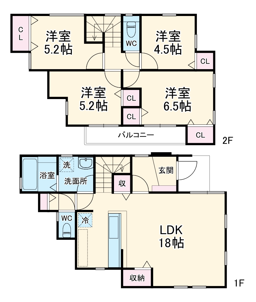 茅ヶ崎市今宿ⅢB号棟戸建の間取り