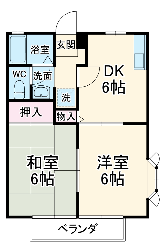 サンビレッジ南古河 B棟の間取り
