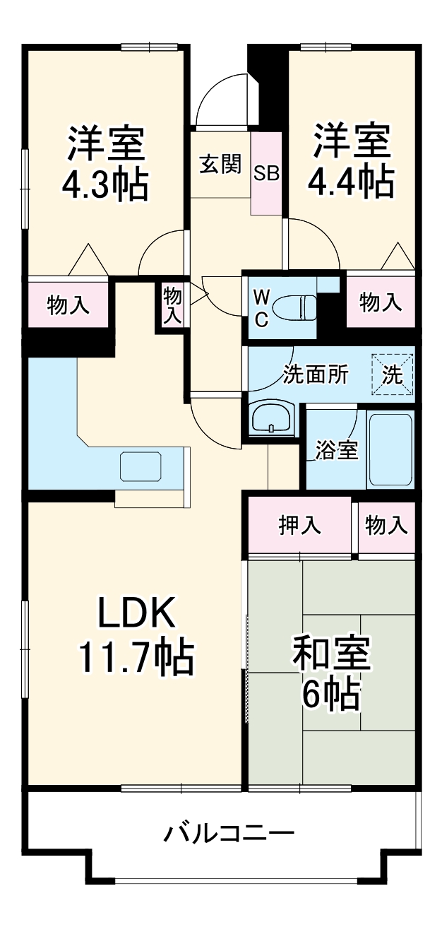 ヒルズ南戸塚3号棟の間取り