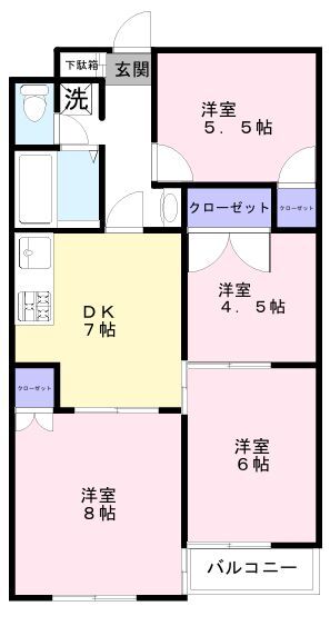 ファインクロス6番館の間取り
