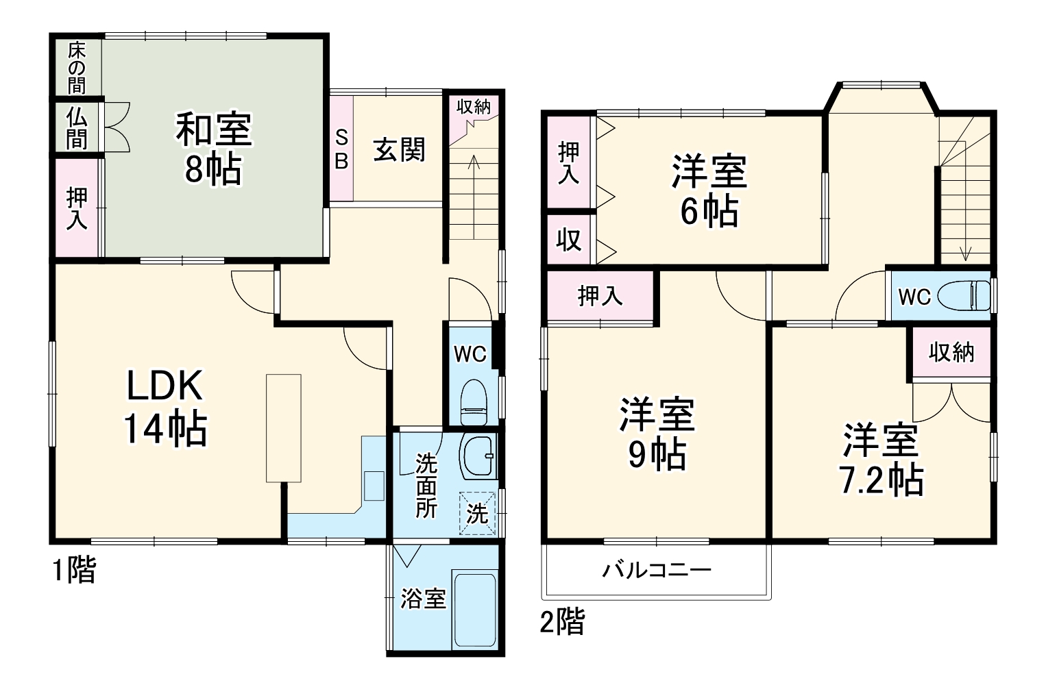 美濃町3丁目貸家の間取り