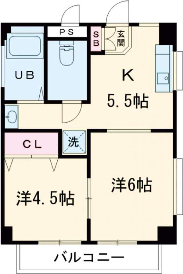 水元の完工年月(1991年4月)築の賃貸アパートの間取り