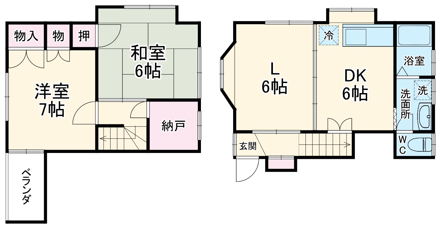 欠真間メゾネットの間取り