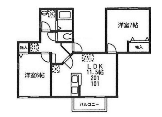 シャルマン Bの間取り
