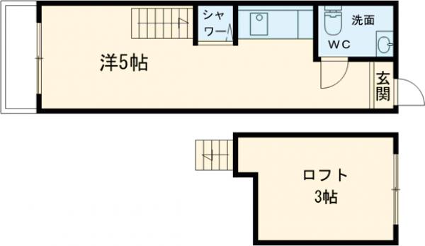 鹿骨の完工年月(1998年2月)築の賃貸アパートの間取り