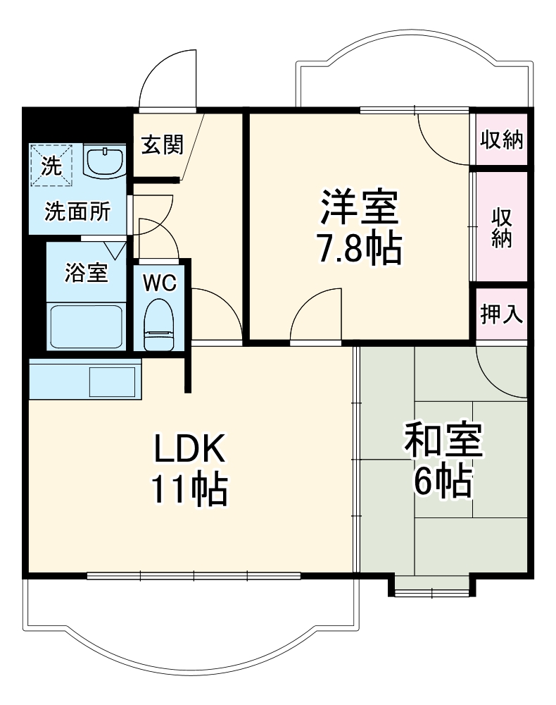 パープリーGーフラットの間取り