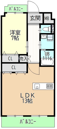 エスポワール竹越の間取り