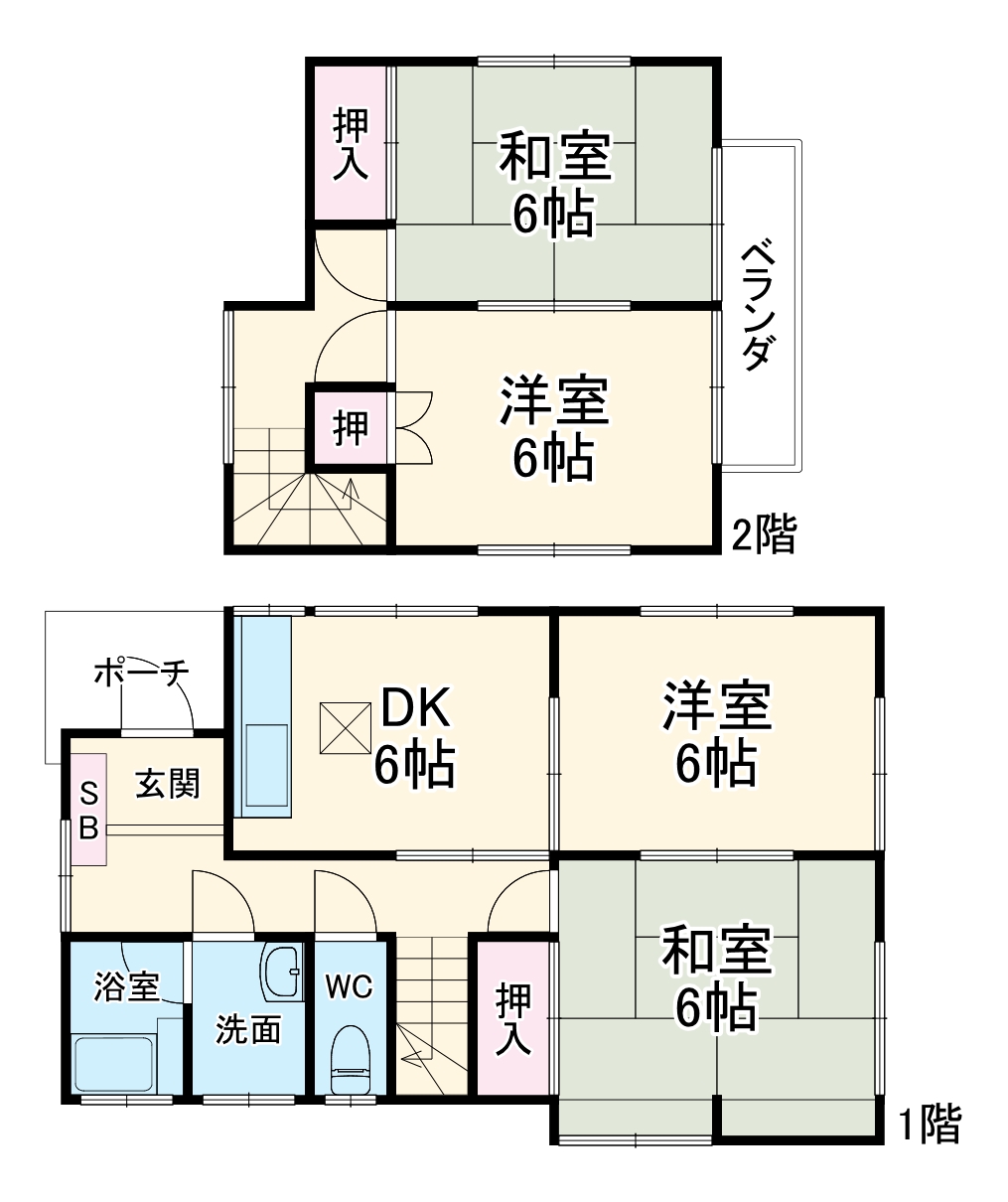 粟野貸家の間取り
