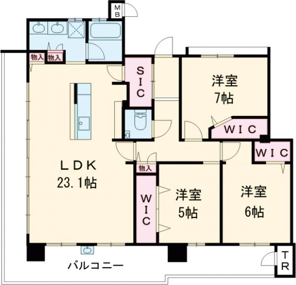 エイルマンション名島駅前の間取り