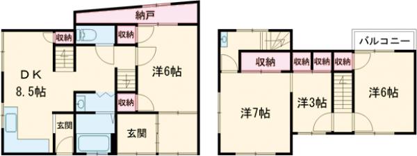 SUKEMATSUCHOU貸家の間取り