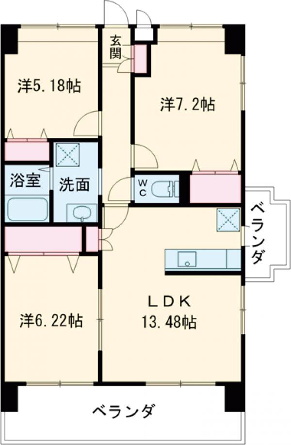 サンルージュ春日の間取り