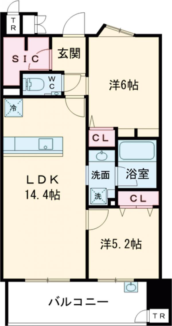 S-RESIDENCE愛宕SOUTHの間取り