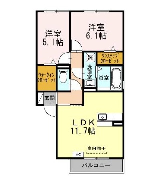 プレミール Bの間取り