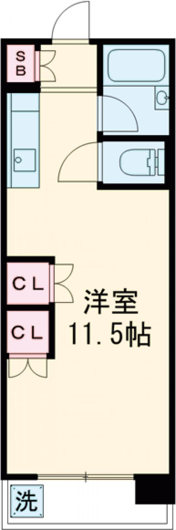 奥沢の完工年月(1966年1月)築の賃貸マンションの間取り