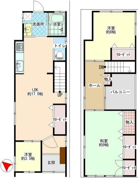 榎町戸建ての間取り