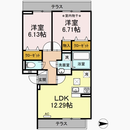 Ｍａｒｉｏ　ＫⅢ　Ａ棟・103号室の間取り