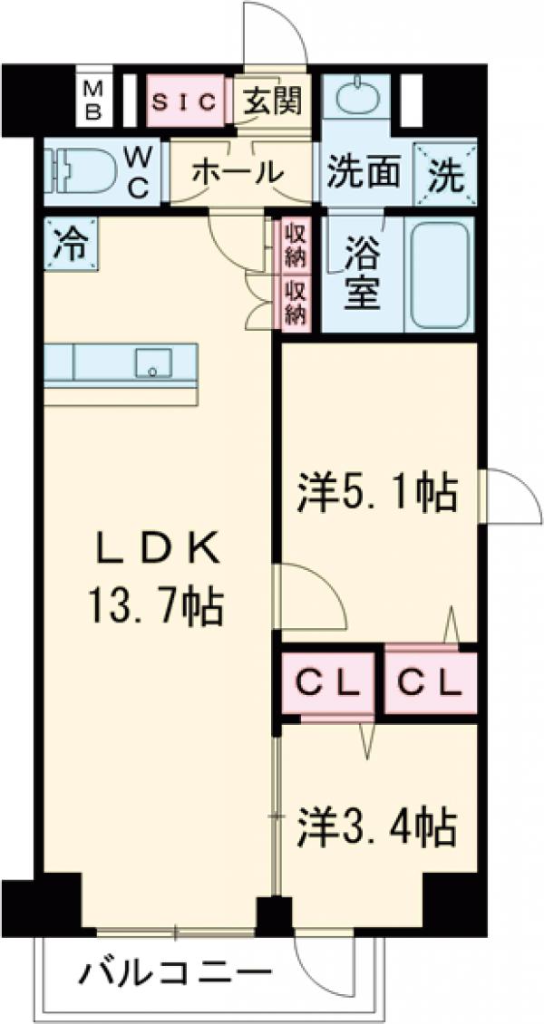 アヴニール三軒茶屋の間取り