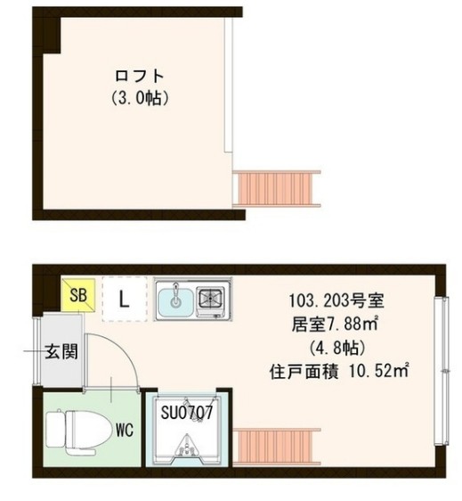 ハーモニーテラス若松町Ⅱの間取り