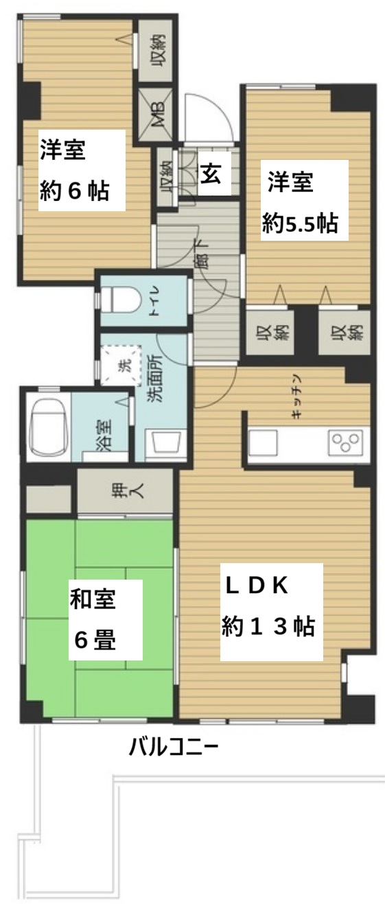 篠原西町の完工年月(1987年3月)築の賃貸マンションの間取り