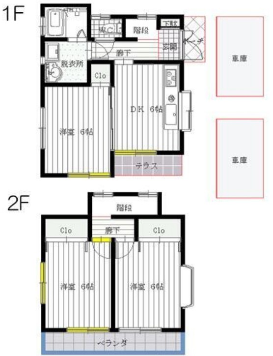 秋津町貸家の間取り