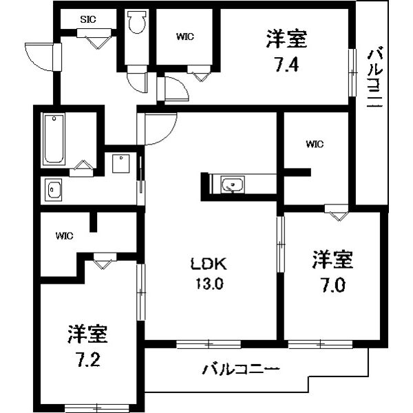 ソレーユⅢの間取り
