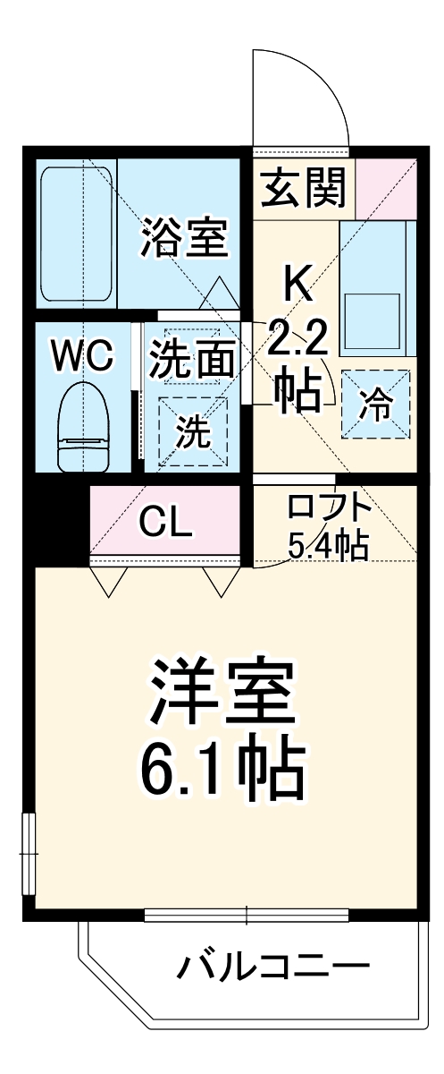 フェリシダ子安・202号室の間取り