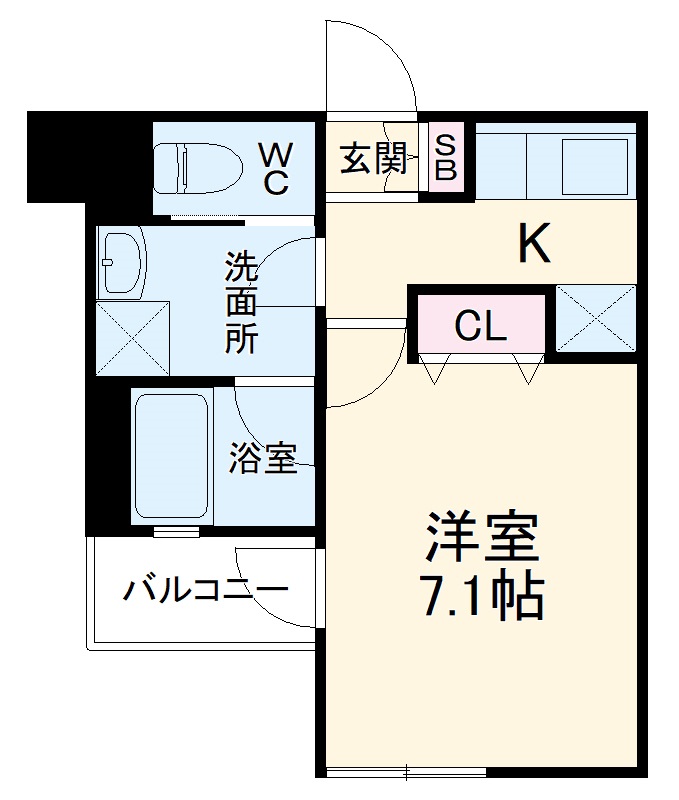 末長の完工年月(2019年3月)築の賃貸マンションの間取り