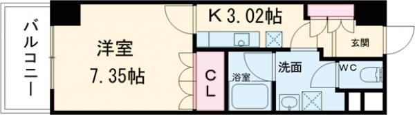 下連雀の完工年月(2005年7月)築の賃貸マンションの間取り