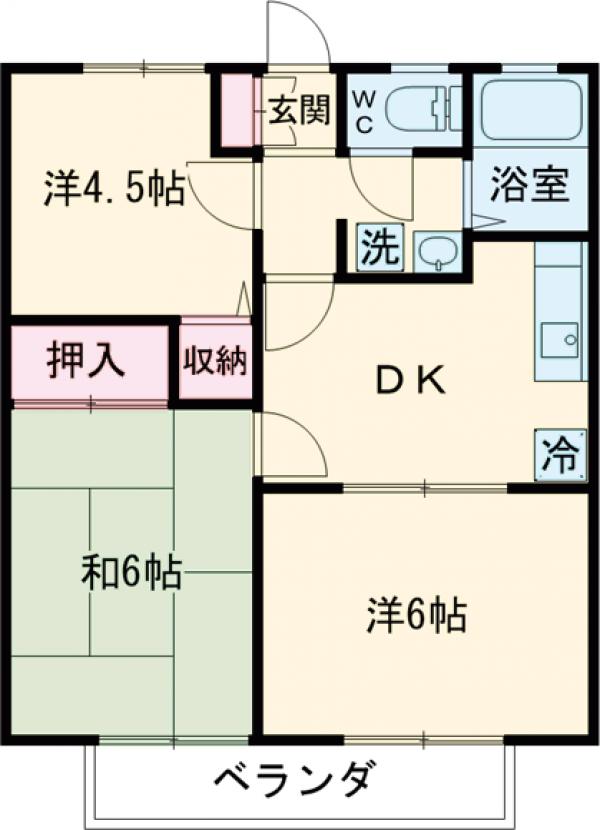 ジェイブ西一之江Ⅴ・203号室の間取り