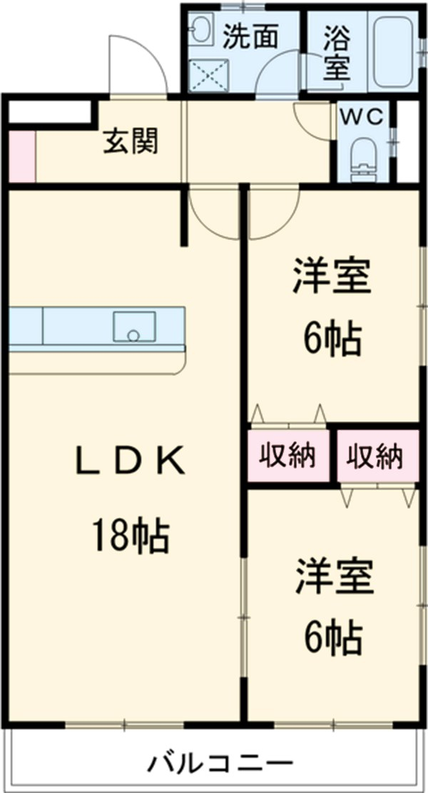 ヴェルジェ晃梅の間取り