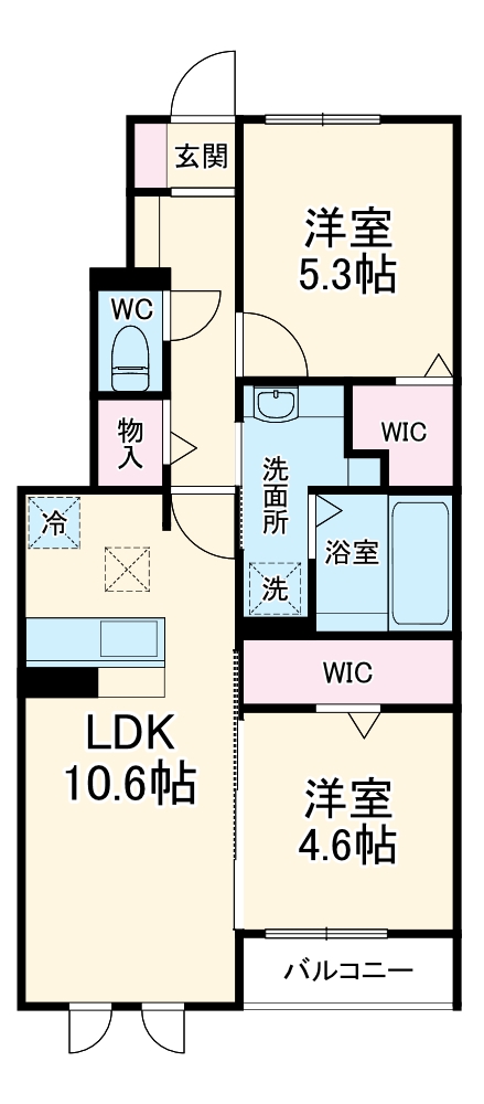 レガーロニッシンの間取り