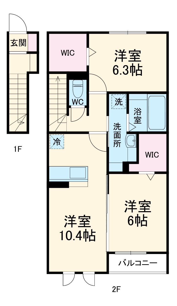 アートクレール A棟の間取り