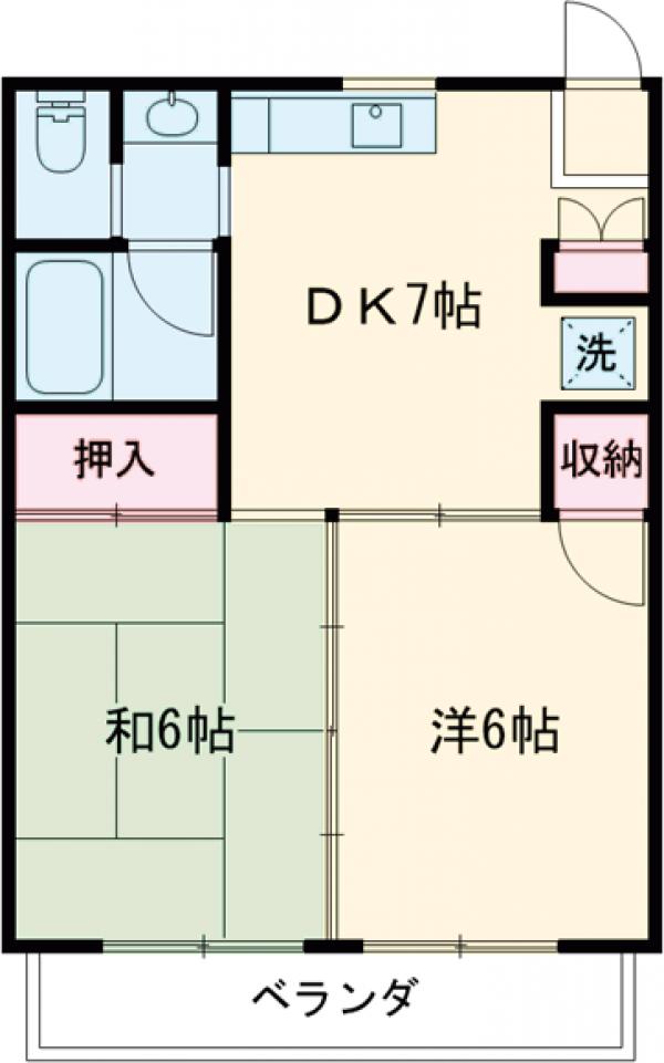 西一之江の完工年月(1994年4月)築の賃貸アパートの間取り