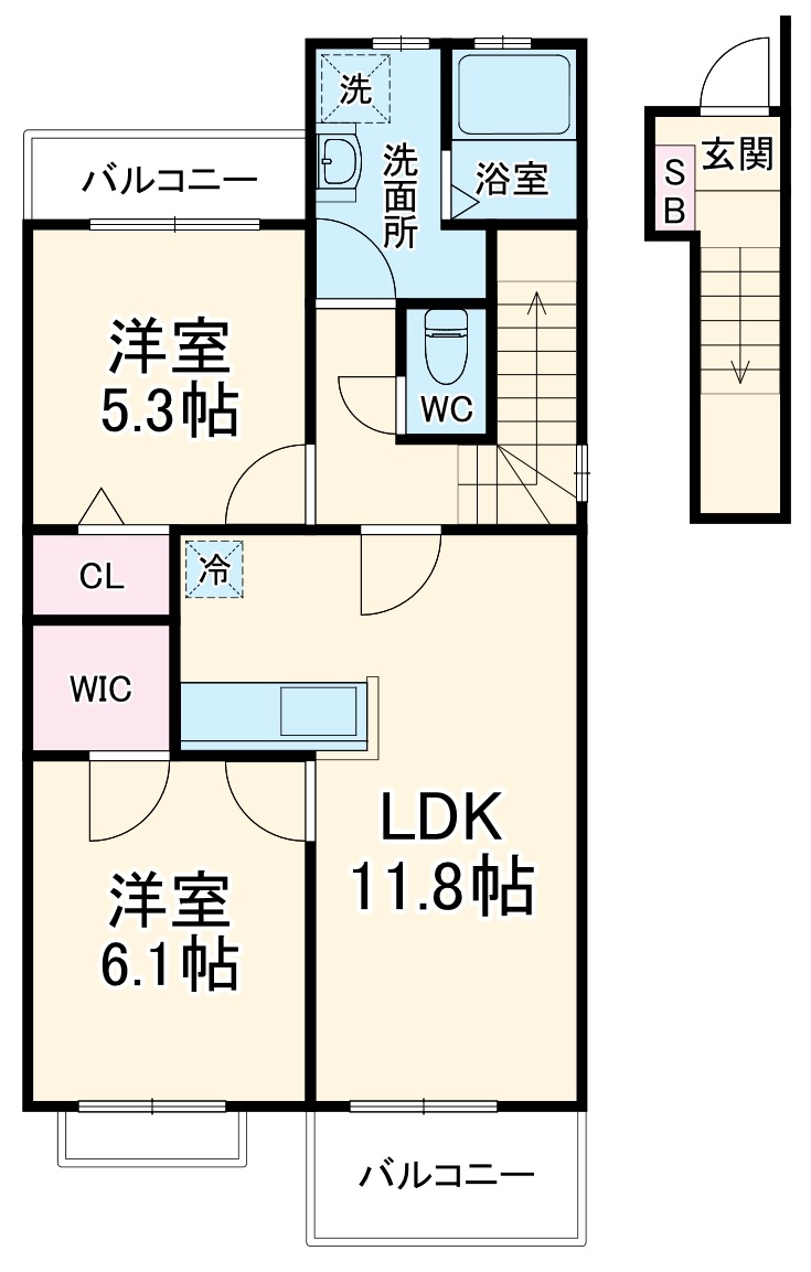 コンフォート大喜の間取り