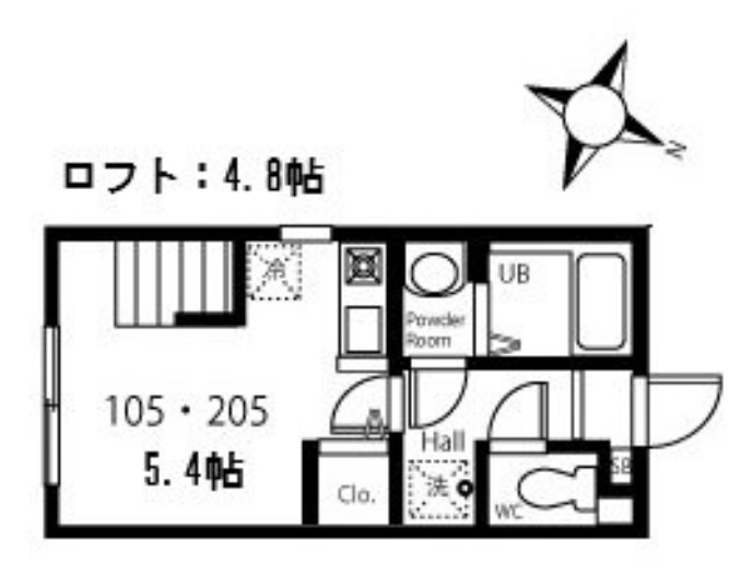 ハーミットクラブハウスキアーヴェの間取り