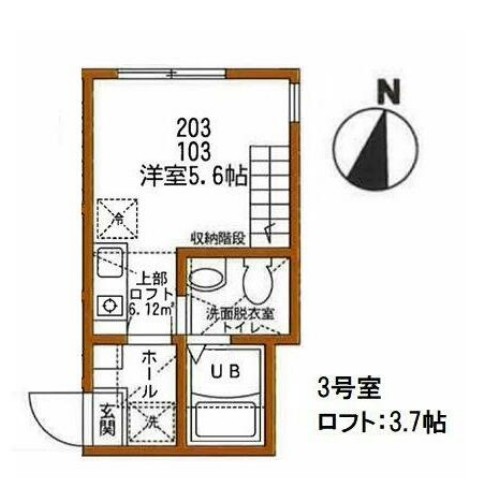 グランビュー横浜元町・203号室の間取り
