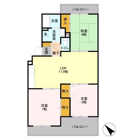 ボアクレールA棟の間取り