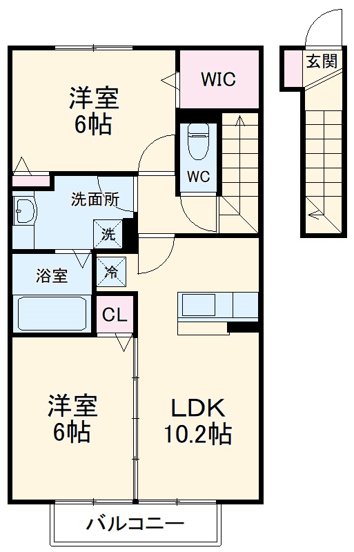 ヴィラージュB棟の間取り