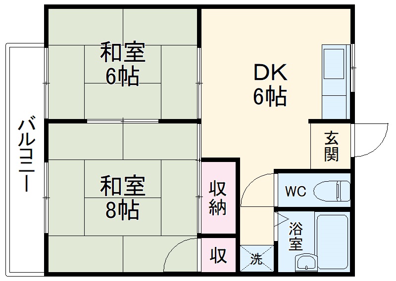 東西屋コーポの間取り