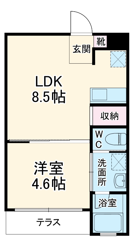 大岩本町の完工年月(2019年9月)築の賃貸マンションの間取り