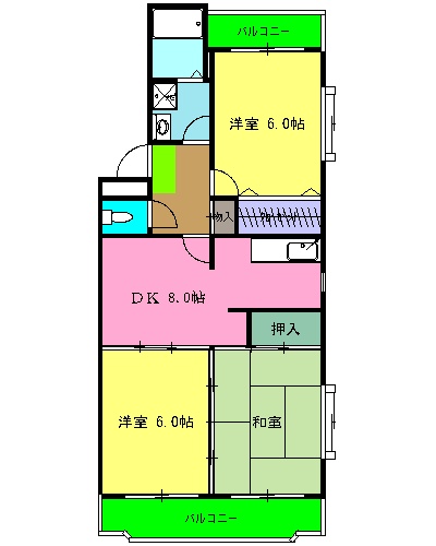 クレール北浜の間取り