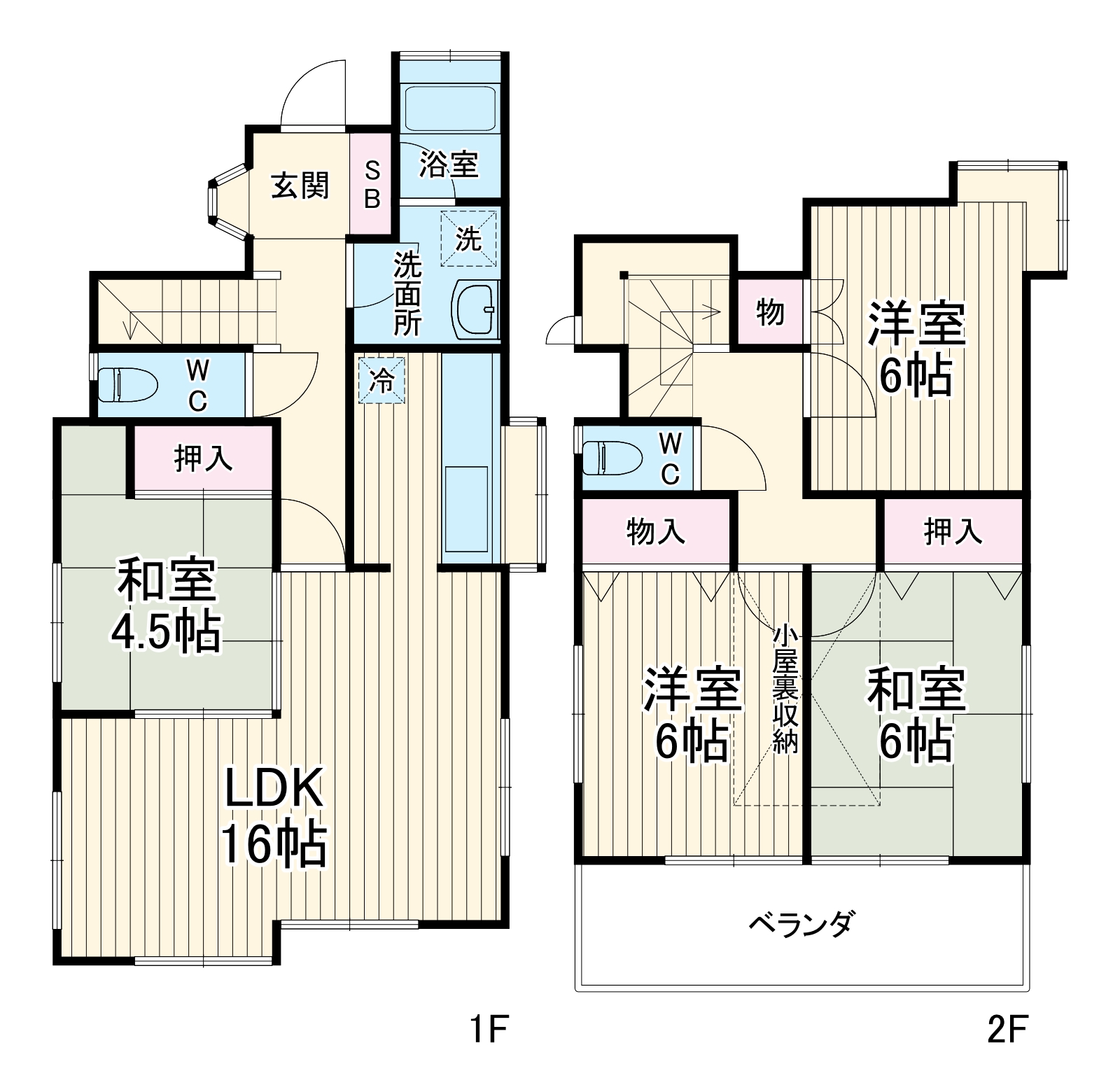 田奈町貸家の間取り