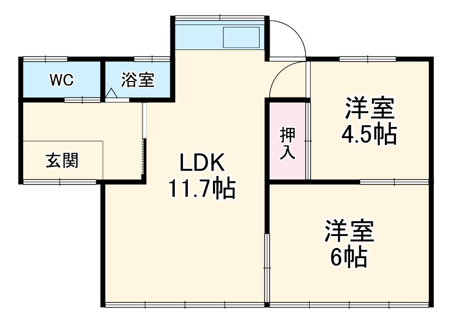岩作早稲田貸家の間取り
