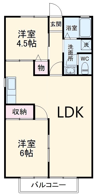 ドミールドルチェ　弐番館の間取り