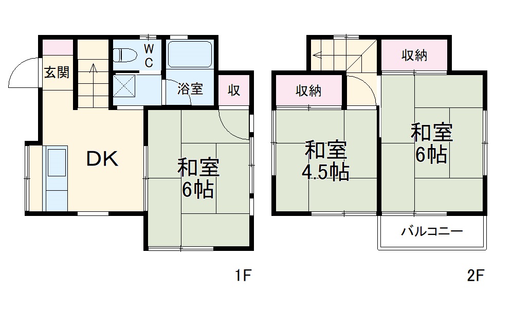 朝日ヶ丘貸家の間取り