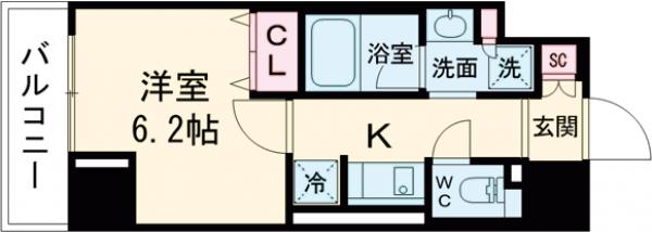 レジディア笹塚Ⅲの間取り