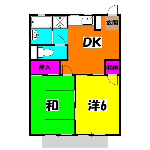 ハイツ登美の間取り