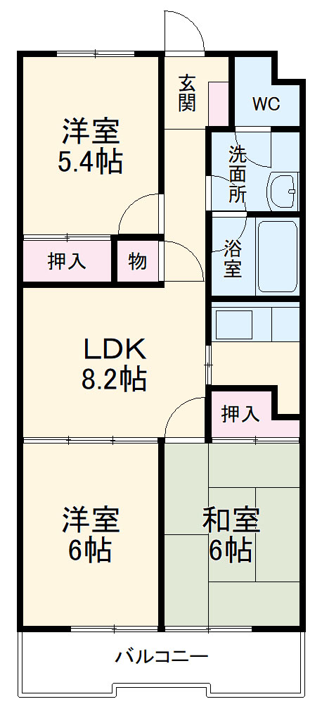 ベ・ハーゲンハイム城東の間取り