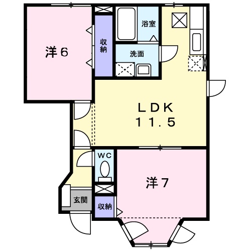 アヴニールAの間取り